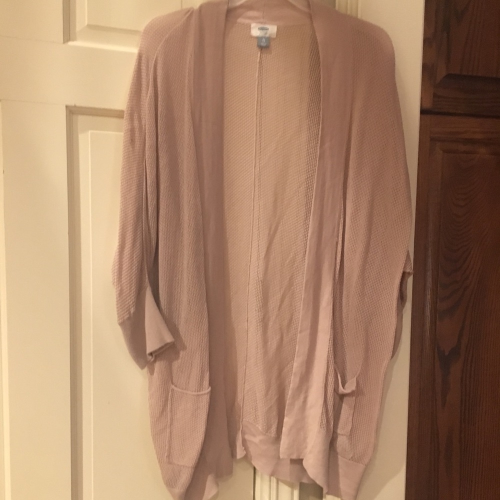Light Pink Fabric Mesh Cardigan